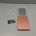 FUNTOUCH Rechargeable Travel Makeup Mirror with 72 Led Lights, Portable Lighted Beauty Mirror, 3 Color Lighting, Dimmable Touch Screen, Tabletop LED Folding Cosmetic Vanity Mirror (Rose Gold)