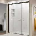 Basco Sliding Shower Door, Rotolo RTLA05B6070CLOR, 56-60 in. Wide x 70 in. High, Oil Rubbed Bronze, 1/4 in. Clear Tempered Glass