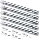 5 Pcs Universal Adjustable Grills Burners Replacement (12 Inches to 17.5 Inches) for Gas Grills Stainless Steel Compatible with 810-2410-s, 810-2411-f, 810-2411-s, 810-3885-f, and 810-9490-0
