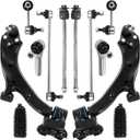 Control Arm, Replacement For Control Arm with Ball Joint Tie Rod Boots Sway Bar End Link Suspension Kit Compatible With 2007-2011 Honda CR-V - 12 Pcs
