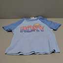 Roxy Girls' Short Sleeve Snug Fit Ribbed Tee, Crew Neck Graphic T-Shirt, Soft & Comfortable, Blue Sunset, L12/ 14