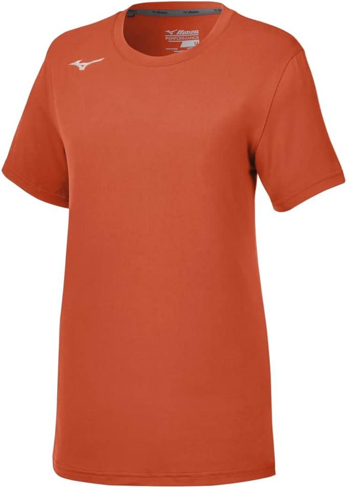 Mizuno Women's Short Sleeve Attack Tee 3.0, Orange, X-Small