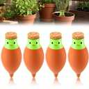 LemonRoad 4 Pcs Self Watering Terracotta Globes 11.5oz Large Ollas Plant Watering Globes Planter Insert Spike Pot Clay Planter Irrigation Device for Outdoor Indoor Easy to Refill Plant Lover Gift