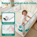 Bed Rail for Toddlers Twin, Full, Queen, King & Cal kingMattress Size | Swing Down Rail Guard | Mattress Side Rail for Kids (Blue Dinosaur, (3 Sides for Full Size) 75x75x54 Inch)