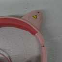 iClever Kids Headphones with Cat Ear Led Light Up, Safe Volume Limite, FunShare, Foldable, Over-Ear Headphones for Kids for School/iPad/Tablet/Travel, Meow Donut-Pink (Medium)