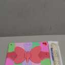 Ambison Case for iPad 9th/8th/7th Generation 10.2 inch with Glass Screen Protector, Rugged Shockproof Protective Cover for Kids Girls Butterfly Stand, Shoulder Strap for iPad 2021/2020/2019-Rose Red