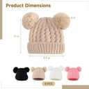 4 Pcs Knitted Winter Hat for Little One, Double Pom Beanie with Soft Knit Fabric, Warm and Breathable, Fits 03 Years, Cozy Cold Weather Hat for Little One, Multiple Colors Multicolor
