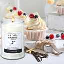 Premium Vanilla Soy Wax Jar Candle,80 Hours Long Lasting Candles 12 oz