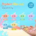 120 PCS Miniature Sting Ray Statues, Mini Ray Fish Cake Decoration, Marine Animal Toy, Doll House Garden Decoration DIY Crafts (6 Colors)