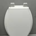 KOHLER 4636-RL-0 Cachet ReadyLatch Elongated Slow Close Toilet Seat, Soft Close Toilet Seat Quiet Lid, Contoured Grip-Tight Bumpers Installation Hardware, Apartment Essentials, White