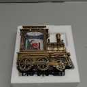 Garma Christmas Train Musical Snow Globe Lantern with Projection, Lighted Water Globe Lantern Swirling Glitter White Santa Claus for Christmas Decoration Gifts, Battery or USB Operated LED Lighted