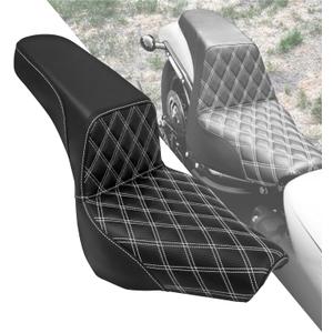 Motorcycle Driver Passenger Seat Fit For Harley Softail Street Bob FXBB FXBBS 2018-2025 Softail Standard FXST 2020-2025 (White Stitching)