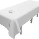 Massage Table Sheets,Massage Table Cover,Massage Linens, Massage Fitted Sheet, Massage Face Rest Cover with Hole, Sutiable for Beauty,Spa 55 * 95 in (White with Hole)