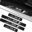 4Pcs 4x4 Tri-Color Car Door Sill Protectors Fiber Leather Retro Stripe Front Rear Door Edge Guard Stickers Compatible with Tacoma TRD 4Runner Tundra Rav4 Highlander (GW 4X4)
