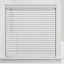 Cordless Mini Blinds for Indoor Windows, 34" W x 48" H, White Vinyl 1"