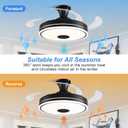 42'' Retractable Ceiling Fan with Lights, Smart Ceiling Fan Light with Bluetooth Speaker, App Control for Dimming & RGB Color Change Reversible Bedroom Living Room