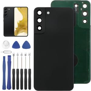 Back Cover Glass Replacement for Samsung Galaxy S22 Plus 5G 2022 Rear Back Glass Replacement with Repair Tool Kits(Color: Phantom Black)