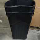 2 Pack United Solutions 32 Gallon Outdoor Waste Garbage Bin with Attached Lid, Heavy-Duty Handles, Snap Lock , Wheeled Trashcan, Black