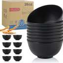 Wheat Straw Bowl Sets,8 PCS Unbreakable Cereal Bowls 26 OZ, Microwave and Dishwasher Safe Bowls, Alternative Plastic Bowl Reusable for Cereal, Salad, Snack, and Soup (Pure Black)