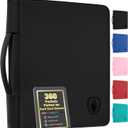 Fabmaker Top Load Binder Holds 360 Cards with Hard Card Sleeves, Portable Card Binder with Retractable Handle, Side Loading Trading Card Storage for Collectible Games, Sports Cards, Black
