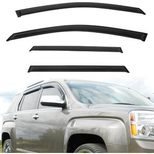 Window Rain Guard Compatible with 2010-2017 Terrain Out-Channel Smoke Tint Tape-On Vent Deflector Window Visors Car Accessories 4pcs