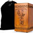 Large Wooden Cremation Urns for Human Ashes, Handcrafted Butterfly Design, Symbolic Floral Art, for Adult Men and Women, with Velvet Bag - 270 Cubic Inches, wooden urn