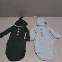 OPAWO Knotted Gown Baby Newborn Sleepers Baby Boy Coming Home Outfit, Bamboo Viscose Baby Gowns with Mitten Cuffs and Hat Set 0-3 M