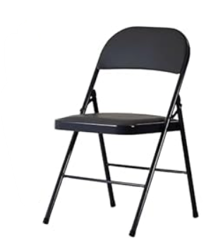 1 PC Black Folding Chairs with Padded Cushion and Back, Portable Heavy Duty Metal Frame Commercial Seat with 330-LBS Capacity, Foldable Indoor Outdoor Chairs for Office Party Events Kitchen Dinning