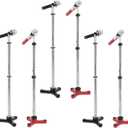 LUOZZY 6Pcs Miniature Microphone Model Dollhouse Mini Musical Instrument Lifelike Fake Microphone Model with Stand for 1:12 Dollhouse Accessories Display - Black & Red