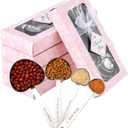 30 sets of heart-shaped measuring spoons, stainless steel measuring spoons, bridal gifts, wedding gifts, baby showers, birthday party souvenirs, and personal package for guests (pink)