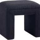 Get Set Style Vanity Stool Chair, Fully Assembled Modern Boucle Ottoman Footstool with Wooden Legs, Multifunctional Upholstered Sofa Bench Extra Seat for Makeup Room Living Room Entryway Office, 20.1"D x 16.9"W x 17.7"H