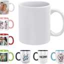 Customized Large Coffee Mug, Personalized Mugs with Photo, Custom Tea Cup with Picture, Photo Gifts for Dad Mom Grandpa, Gifts Custom for Boyfriend Girlfriend, PureWhite, NoCustom, 3.2"x3.8"
