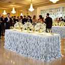 9Ft Silver Sequin Table Skirt for Rectangle or Round Tables,Curly Willow Tutu Ruffle Table Cloth,Sequin Desk Skirt for Birthday,Part,Banquet,Wedding,Baby Shower,Retirement Party,Table Decorations (108" x 30" (Rectangular))