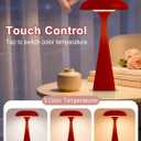 Cordless Mushroom Lamp,Red Small Table Lamp,Vintage Aesthetic Lamp | 3 Colors Dimmable Touch Lamp,Rechargeable Desk Lamp with Mushroom Decor,LED Night Light for Bedroom Living Room Kitchen Dorm