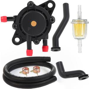 808492 Fuel Pump for Briggs and Stratton 808656 John Deere LG808656 D140 D130 D170 D125 D160 D155 D150 Z445 Z235 Z335E Z255 Z355E Z525E LA140 LA150 LA155 Lawn Mower 596163 793147 Vacuum Hose