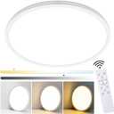 MOONSEA 15.8 Inch Dimmable LED Flush Mount Ceiling Light with Remote, 36W Low Profile Modern led Surface Mount Ceiling Lamp,Ultra-Thin Round Panel Light for Kitchen Living Dining, ETL Listed (White)