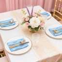 Bailarina 80 Pack Blue Mist Satin Napkins,17x17 Inches Wedding Napkins Square Soft Silky Table Napkins Bulk Decorative Elegant Cloth Napkin for Party Decoration, Banquet,Wedding,Graduation