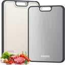 Titanium Cutting Board for Kitchen, Cutting Board Double Sided Food Grade, Pure Titanium/PP, Easy to Clean Large Size 1510.3 (15.6"L x 10.8"W, Silver)