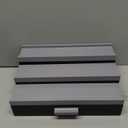 GLOKUUCA Perfume Organizer for Men, 3 Tier Wood Perfume Display Stand with Velvet Lining Drawer and Hidden Compartment for Watch,Jewelry,Perfume Display Risers,A Gift for Men (Black+Gray)