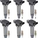 BDFHYK 6 Ignition Coil Pack UF495 and 6 Iridium Spark Plug 6176 Compatible with Toyota Tacoma Tundra 4Runner FJ Cruiser V6 4.0L 2005 2006 2007 2008 2009 2010 2011 2012 2013 2014 Coil for 5C1419 C1426
