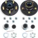 GREPSPUD 2 Sets Trailer Hub Kits 5 on 4.5'' for 3500 lbs 1-1/16'' to 1-3/8'' #84 Tapered Axle, Prelubricated L44649 L68149 Bearings 5x4.5 Trailer Replacement Idler Hub 5 Lug Bolt Trailer Wheel Hub Kit