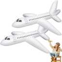 2 Pcs 120 Inch White Large Inflatable Airplane Balloon Swimming Inflatable Airplane Float for Aviation Themed Favors Outdoor Decorations Birthday Party Gifts