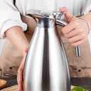 Thermal Carafe Stainless Steel Double Walled Vacuum Insulated Coffee Pot with Lid, 1.5L Large Capacity, European Design, Multipurpose Insulated Coffee Maker