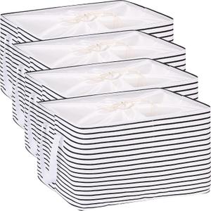 Hinwo 102L XXL Canvas Storage Bin with Lid and Handles, 4-Pack
