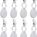 Tablecloth Weights Hangers, Tablecloth Pendant Stone Table Cover Weights with Metal Clips for Outdoor Party Picnic Table Decoration (White (8pcs))