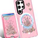 Toycamp for Samsung Galaxy S25 Ultra Case - Compatible with Magsafe Credit Card Holder Wallet Magnetic Cute Women Teen Girls Kawaii Girly Unique Castle Design Phone Cover for Samsung S25 Ultra