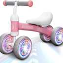 Baby Balance Bike Toys for 12-36 Months Kids Toy Boy and Girls Gifts Toddler Best First Birthday Gift Children Walker No Pedal Infant 4 Wheels Bicycle (Pink)