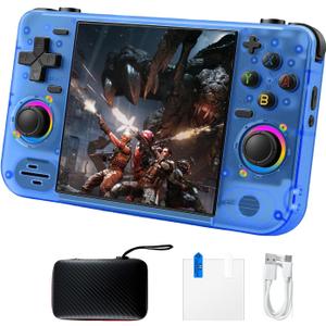 RF40H Retro Handheld Game Console, 4.0 Inch 720x720 IPS Screen, Built-in 18,000+ Classic Game, Portable Hand Held Open Source Linux System, 4000mAh Battery Retro Gaming Console (Black 64GB) (Bule)