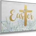 Renditions Gallery Festive Wall Art Floater Framed Paintings Easter Wildflowers Canvas Artwork Wall Hanging Prints for Bedroom Office Kitchen - 17"X25" White Frame GAL007
