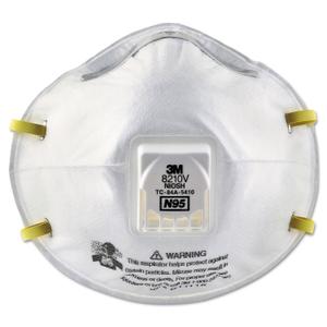 3M 8210V Particulate Respirator with Cool Flow Valve, Grinding, Sanding, Sawing, Sweeping, Woodworking, Dust, 10/Box